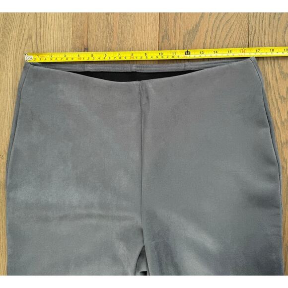 2 Pairs Chico's Vegan Suede Elastic Waist Leggings Gray and Tan 2R (US 12R) - Picture 4 of 11